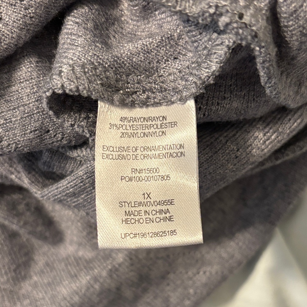 NWT Democracy Dolman Sleeve Sweater Herringbone Pattern Dusty Blue Size 1x - Picture 4 of 8